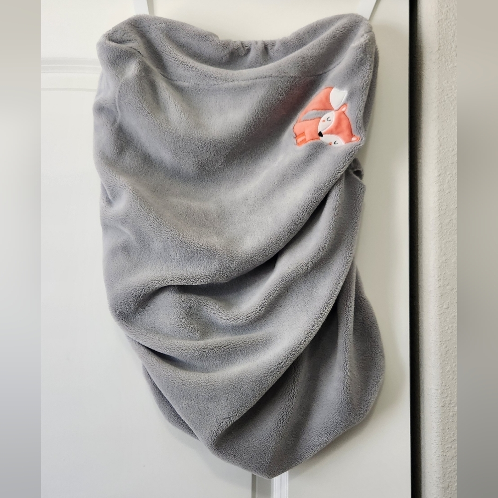 Soft Gray Changing Pad Cover with Fox Design